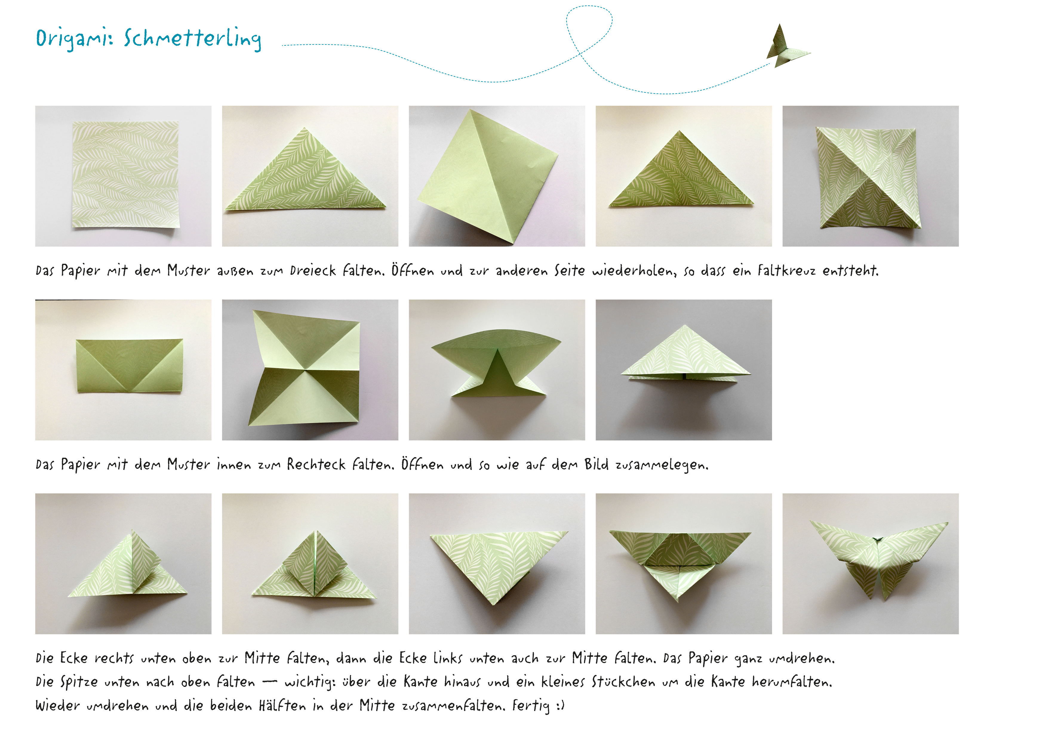 Anleitung Origami-Schmetterling